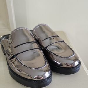 Marc Fisher Silver Loafers